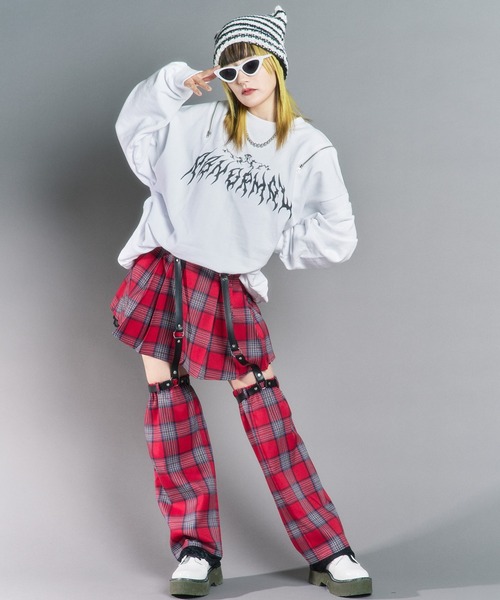WEGO（ウィゴー）の「WEGO/【一部店限定】チェックロングレッグカバー（レッグウォーマー・レディース・レッド/ブルー・FREE）」の7枚目の写真
