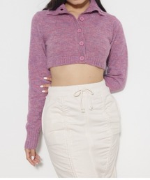 LAGUA GEM | MELANGE SHORT KNIT ショートニット(ニット/セーター)