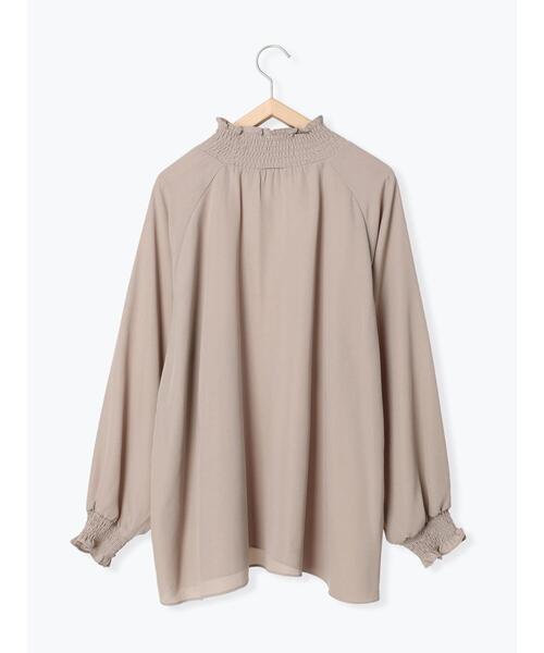 Samansa Mos2 blue（サマンサモスモスブルー）の「シャーリングブラウス（シャツ/ブラウス・レディース・ブラック/オフホワイト/ベージュ・ﾌﾘ-）」の10枚目の写真