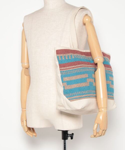 チャイハネ（チャイハネ）の「【チャイハネ】フェローバッグ（トートバッグ・メンズ・レッド/ターコイズブルー/ベージュ・FREE）」の7枚目の写真