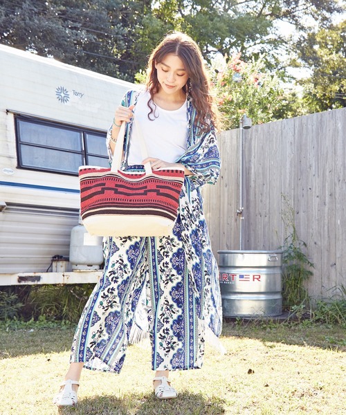 チャイハネ（チャイハネ）の「【チャイハネ】フェローバッグ（トートバッグ・メンズ・レッド/ターコイズブルー/ベージュ・FREE）」の6枚目の写真