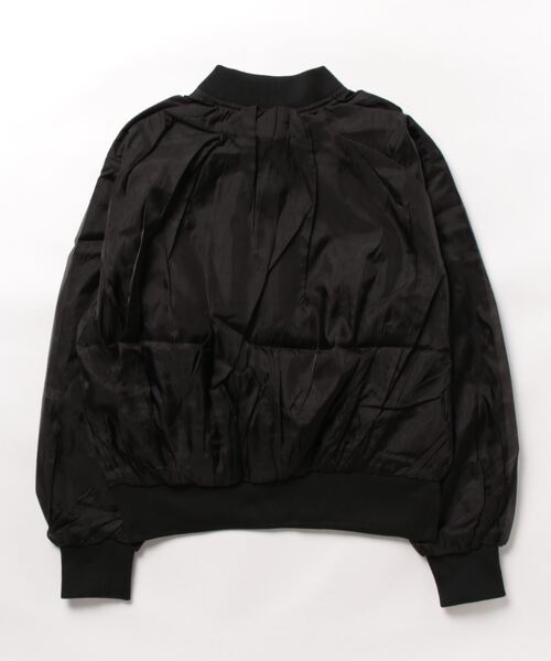 STYLEBLOCK(スタイルブロック)の「オーガンジーリブブルゾン(MA-1・レディース・アイボリー/ブラック/グレー・M)」の4枚目の写真