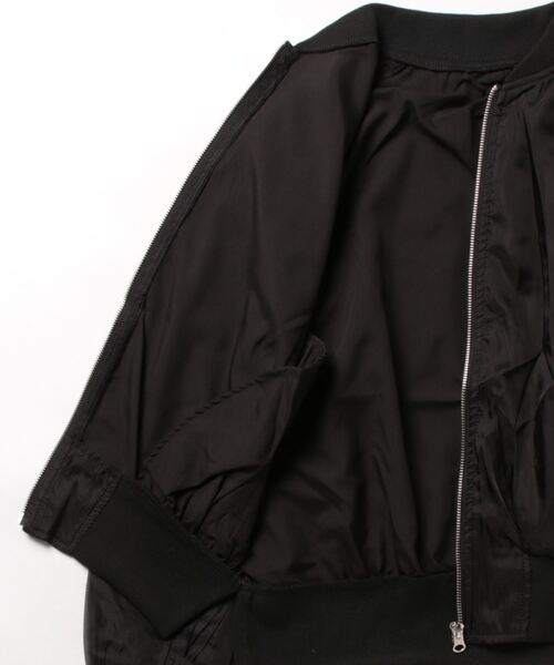 STYLEBLOCK(スタイルブロック)の「オーガンジーリブブルゾン(MA-1・レディース・アイボリー/ブラック/グレー・M)」の5枚目の写真