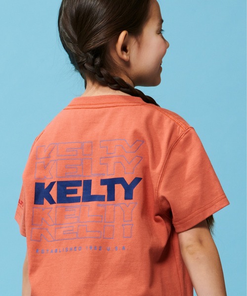 KELTY（ケルティ）の「キッズ　バックタイポロゴプリントTシャツ（速乾）（Tシャツ/カットソー・キッズ・オレンジ/ホワイト/ベージュ/イエロー/ブラック/ブルー・S/M/L）」の8枚目の写真