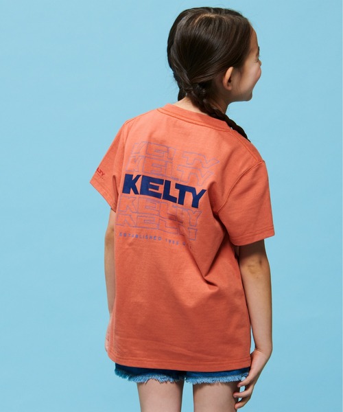 KELTY（ケルティ）の「キッズ　バックタイポロゴプリントTシャツ（速乾）（Tシャツ/カットソー・キッズ・オレンジ/ホワイト/ベージュ/イエロー/ブラック/ブルー・S/M/L）」の10枚目の写真