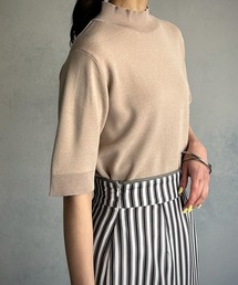 【&g’aime】ミラノリブ五分袖ニット