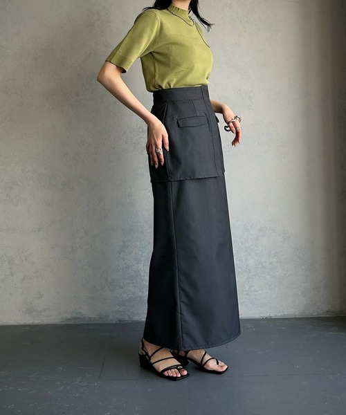 &g'aime(アンジェム)の「【&g’aime】ミラノリブ五分袖ニット(ニット/セーター・レディース・チャコールグレー/ブラック/グレイッシュベージュ/ホワイト/グリーン系その他・FREE)」の10枚目の写真