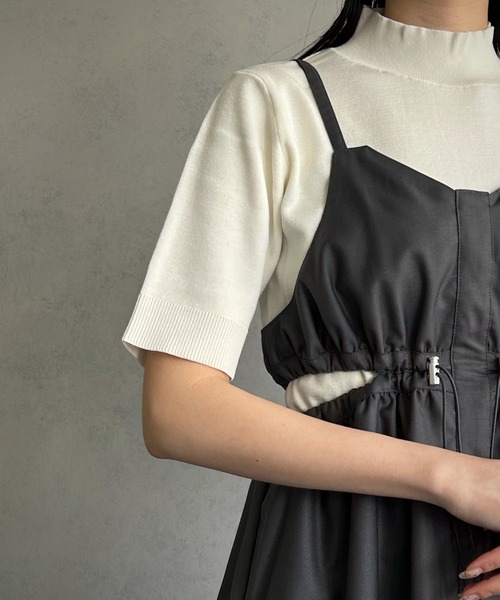 &g'aime(アンジェム)の「【&g’aime】ミラノリブ五分袖ニット(ニット/セーター・レディース・チャコールグレー/ブラック/グレイッシュベージュ/ホワイト/グリーン系その他・FREE)」の19枚目の写真