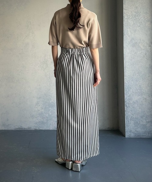 &g'aime(アンジェム)の「【&g’aime】ミラノリブ五分袖ニット(ニット/セーター・レディース・チャコールグレー/ブラック/グレイッシュベージュ/ホワイト/グリーン系その他・FREE)」の7枚目の写真