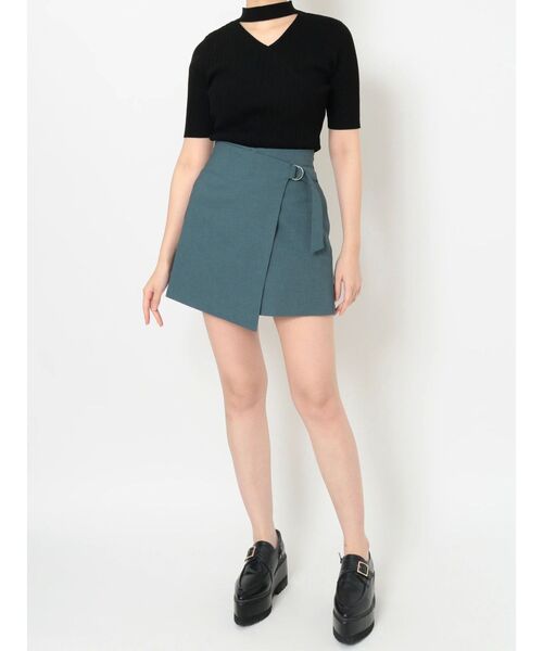 MURUA（ムルーア）の「ラップキュロット【セットアップ着用可能】（スラックス・レディース・ブルー/ブラック/ベージュ/ダークグレー・1/2）」の10枚目の写真