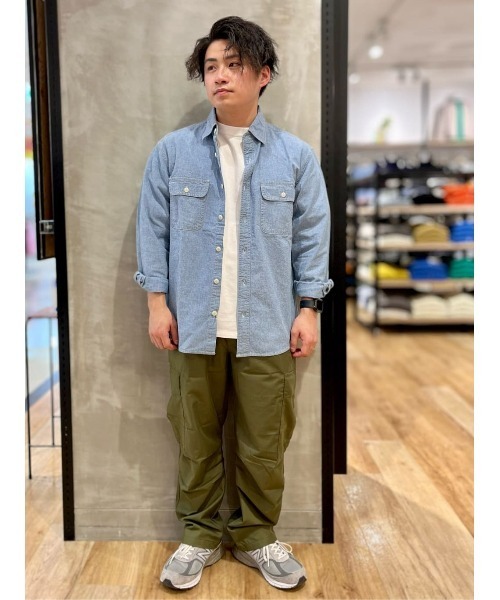 BACK NUMBER(バックナンバー)の「【BACK NUMBER】サラサラリネン混シャンブレー(シャツ/ブラウス・メンズ・ライトインディゴブルー/ダークインディゴブルー/オフホワイト・M/L/XL)」の4枚目の写真