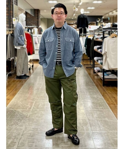 BACK NUMBER(バックナンバー)の「【BACK NUMBER】サラサラリネン混シャンブレー(シャツ/ブラウス・メンズ・ライトインディゴブルー/ダークインディゴブルー/オフホワイト・M/L/XL)」の12枚目の写真