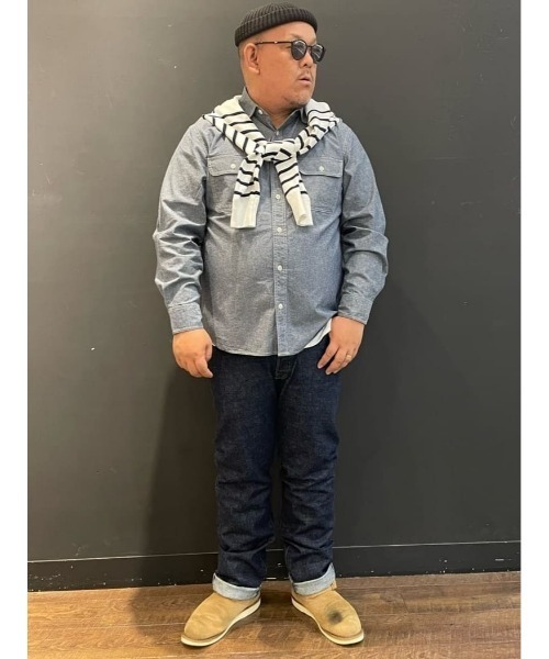 BACK NUMBER(バックナンバー)の「【BACK NUMBER】サラサラリネン混シャンブレー(シャツ/ブラウス・メンズ・ライトインディゴブルー/ダークインディゴブルー/オフホワイト・M/L/XL)」の15枚目の写真