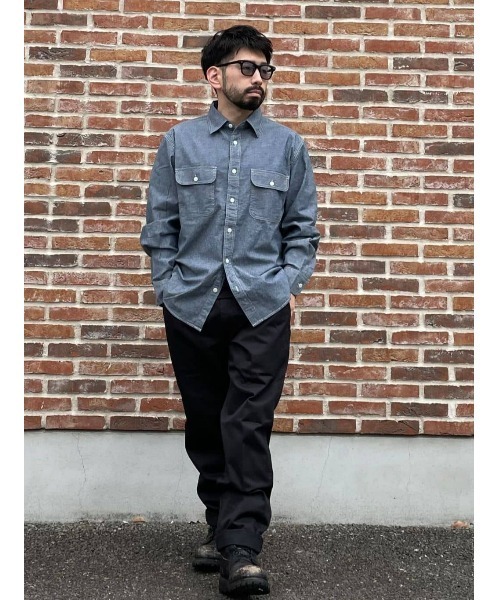 BACK NUMBER(バックナンバー)の「【BACK NUMBER】サラサラリネン混シャンブレー(シャツ/ブラウス・メンズ・ライトインディゴブルー/ダークインディゴブルー/オフホワイト・M/L/XL)」の14枚目の写真