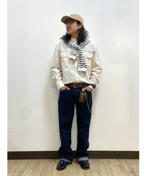 BACK NUMBER(バックナンバー)の「【BACK NUMBER】サラサラリネン混シャンブレー(シャツ/ブラウス・メンズ・ライトインディゴブルー/ダークインディゴブルー/オフホワイト・M/L/XL)」の8枚目の写真