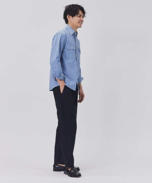 BACK NUMBER(バックナンバー)の「【BACK NUMBER】サラサラリネン混シャンブレー(シャツ/ブラウス・メンズ・ライトインディゴブルー/ダークインディゴブルー/オフホワイト・M/L/XL)」の20枚目の写真