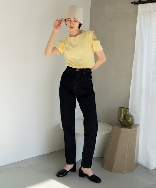 VACANCY(ヴァカンシー)の「配色カットオフパイルトップス(Tシャツ/カットソー・レディース・グリーン/ライトグレー/イエロー・FREE)」の12枚目の写真