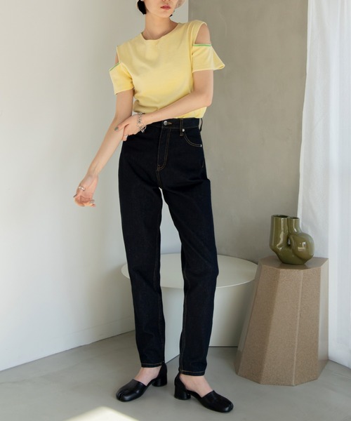 VACANCY(ヴァカンシー)の「配色カットオフパイルトップス(Tシャツ/カットソー・レディース・グリーン/ライトグレー/イエロー・FREE)」の13枚目の写真