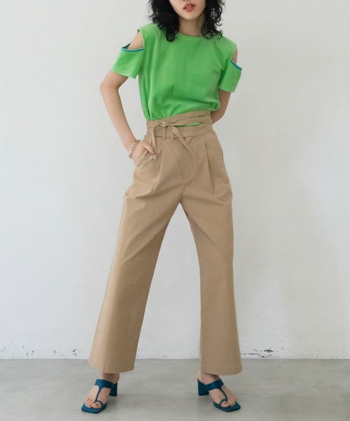 VACANCY(ヴァカンシー)の「配色カットオフパイルトップス(Tシャツ/カットソー・レディース・グリーン/ライトグレー/イエロー・FREE)」の18枚目の写真