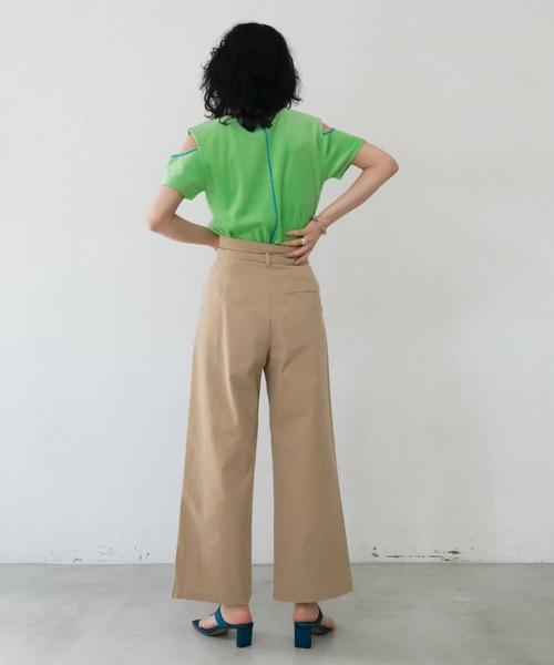 VACANCY(ヴァカンシー)の「配色カットオフパイルトップス(Tシャツ/カットソー・レディース・グリーン/ライトグレー/イエロー・FREE)」の14枚目の写真