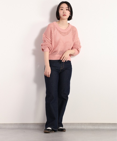 cepo(セポ)の「スプリングカラーメッシュニット(ニット/セーター・レディース・イエロー/オフホワイト/ピンク・M)」の15枚目の写真