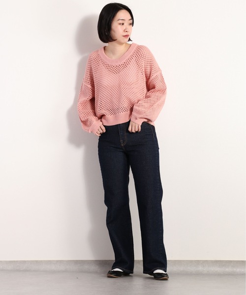 cepo(セポ)の「スプリングカラーメッシュニット(ニット/セーター・レディース・イエロー/オフホワイト/ピンク・M)」の11枚目の写真