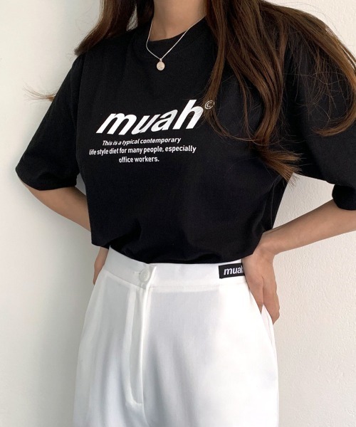 muahmuah（ムーアムーア）の「A'GEM/9 × .kom『muah muah/ムーアムーア』 GRAPHIC STANDARD T-SHIRT/スタンダード 半袖 カットソー（Tシャツ/カットソー・レディース・ホワイト/ブラック/ブルー・FREE）」の9枚目の写真