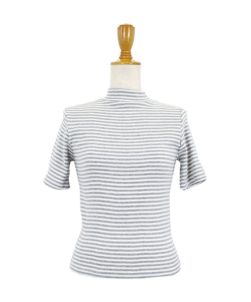 BLUEEAST（ブルーイースト）の「プチハイネックボーダーTシャツ（Tシャツ/カットソー・レディース・ライトグレー/ブルー/チャコールグレー/ブラック・MEDIUM）」の17枚目の写真