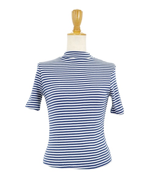 BLUEEAST（ブルーイースト）の「プチハイネックボーダーTシャツ（Tシャツ/カットソー・レディース・ライトグレー/ブルー/チャコールグレー/ブラック・MEDIUM）」の18枚目の写真