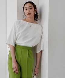 UR'S（ユアーズ）の「ﾎﾞｰﾄﾈｯｸﾜｲﾄﾞﾄｯﾌﾟｽ（Tシャツ/カットソー）」