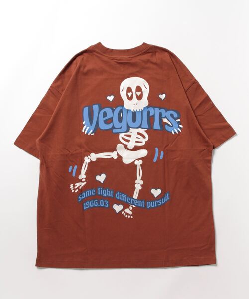 HOOK(フック)の「【HOOK】個性派スケルトンバックプリント半袖ビッグTシャツ(Tシャツ/カットソー・メンズ・ブラウン/ブラック/レッド・M/L/XL)」の14枚目の写真