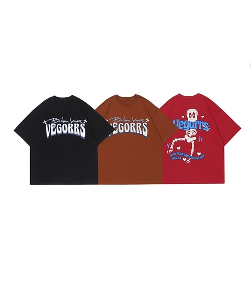 HOOK(フック)の「【HOOK】個性派スケルトンバックプリント半袖ビッグTシャツ(Tシャツ/カットソー・メンズ・ブラウン/ブラック/レッド・M/L/XL)」の4枚目の写真