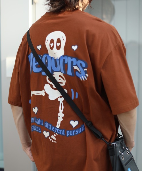 HOOK(フック)の「【HOOK】個性派スケルトンバックプリント半袖ビッグTシャツ(Tシャツ/カットソー・メンズ・ブラウン/ブラック/レッド・M/L/XL)」の17枚目の写真