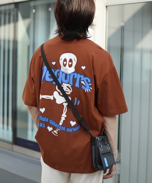 HOOK(フック)の「【HOOK】個性派スケルトンバックプリント半袖ビッグTシャツ(Tシャツ/カットソー・メンズ・ブラウン/ブラック/レッド・M/L/XL)」の19枚目の写真