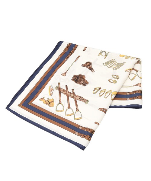 grove（グローブ）の「◆馬具モチーフスカーフ（バンダナ/スカーフ・レディース・ライトグリーン/オフホワイト/レモンイエロー・00）」の4枚目の写真