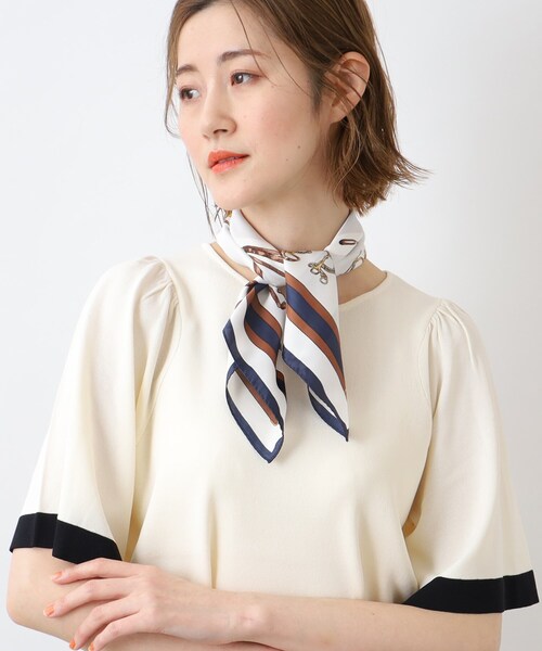 grove（グローブ）の「◆馬具モチーフスカーフ（バンダナ/スカーフ・レディース・ライトグリーン/オフホワイト/レモンイエロー・00）」の8枚目の写真