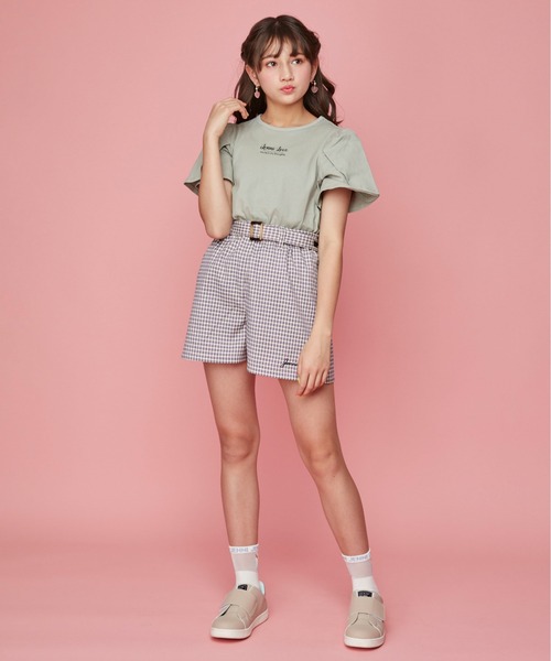 JENNI love（ジェニィラブ）の「チェックベルト付きショーパン（その他パンツ・キッズ・パープル/ミント/ブラック・160cm/150cm/130cm/140cm）」の10枚目の写真