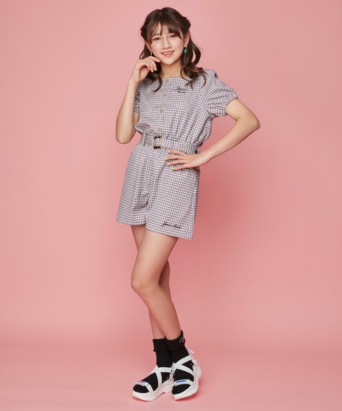 JENNI love（ジェニィラブ）の「チェックベルト付きショーパン（その他パンツ・キッズ・パープル/ミント/ブラック・160cm/150cm/130cm/140cm）」の11枚目の写真