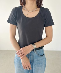 ワイドネック コンパクト リブTシャツ