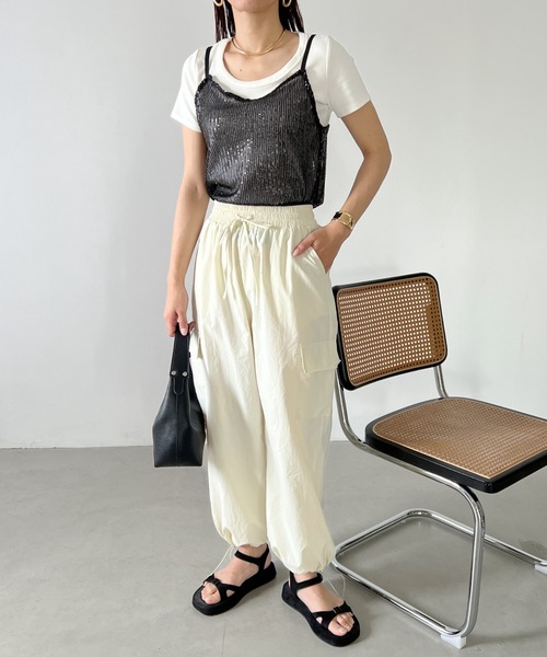 MYMOOD.(マイムード)の「ワイドネック コンパクト リブTシャツ(Tシャツ/カットソー・レディース・ホワイト/ブラック/サックスブルー/ピンク/アイボリー/チャコールグレー・FREE)」の22枚目の写真
