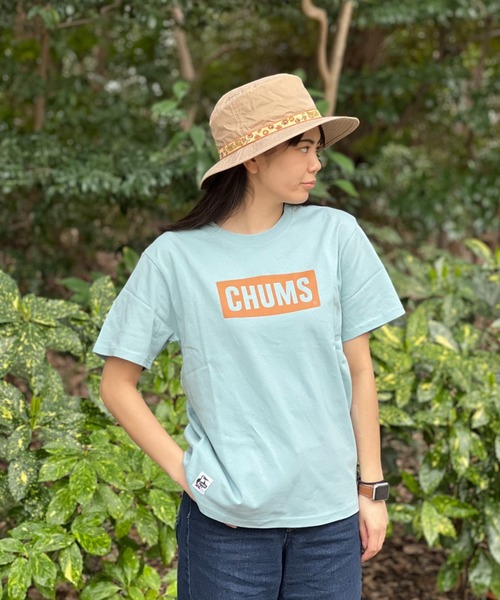 CHUMS(チャムス)の「【CHUMS】CHUMS Logo T-Shirt(Tシャツ/カットソー・メンズ・サックスブルー/ダークグリーン/ホワイト×ネイビー・LARGE/X-LARGE/MEDIUM)」の1枚目の写真