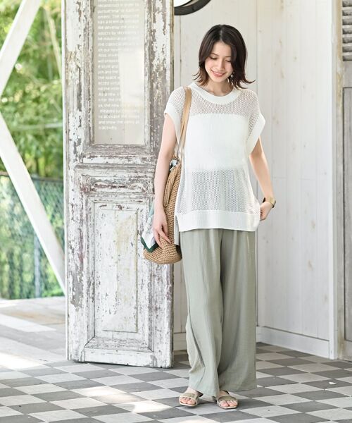 tan/22ss/花柄ニットベスト/FREE/レーヨン/IVO/tn22ss012/タン 千鳥柄ニットベスト（ベスト）｜fifth calin（フィフスカラン