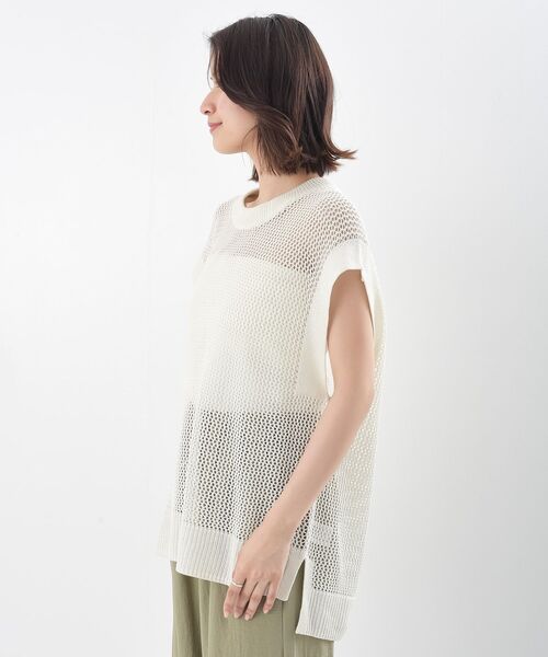 モノトーン透かし柄ニットベスト ROPE'｜モノトーン透かし柄ニットベスト | Rakuten Fashion(楽天