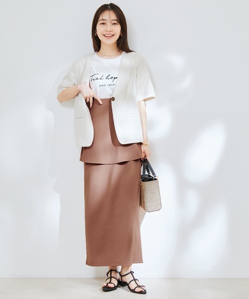 VIS（ビス）の「【マルチWAY】ストラップ付ペプラムカットスカート（スカート・レディース・ベージュ系その他/ブラウン/ブラック・M/S）」の8枚目の写真