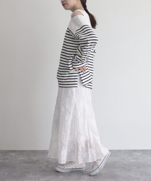 fredy emue（フレディエミュ）の「【fredy emue/フレディエミュ】シアージャガードフレアースカート（スカート・レディース・オフホワイト/ブラック・36/38）」の6枚目の写真