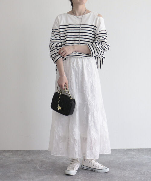 fredy emue（フレディエミュ）の「【fredy emue/フレディエミュ】シアージャガードフレアースカート（スカート・レディース・オフホワイト/ブラック・36/38）」の7枚目の写真