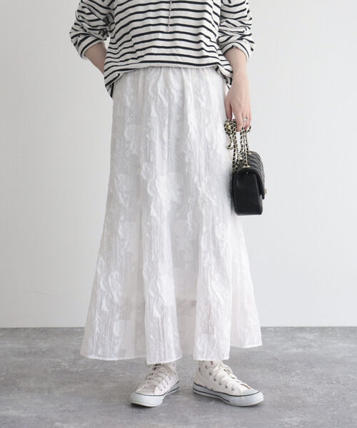 fredy emue（フレディエミュ）の「【fredy emue/フレディエミュ】シアージャガードフレアースカート（スカート・レディース・オフホワイト/ブラック・36/38）」の9枚目の写真