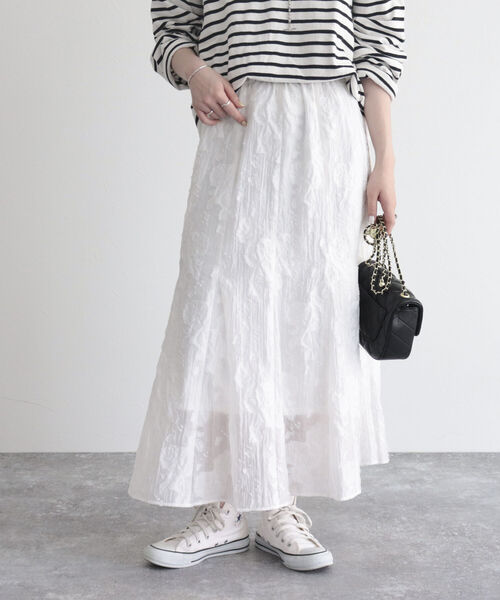 fredy emue（フレディエミュ）の「【fredy emue/フレディエミュ】シアージャガードフレアースカート（スカート・レディース・オフホワイト/ブラック・36/38）」の10枚目の写真