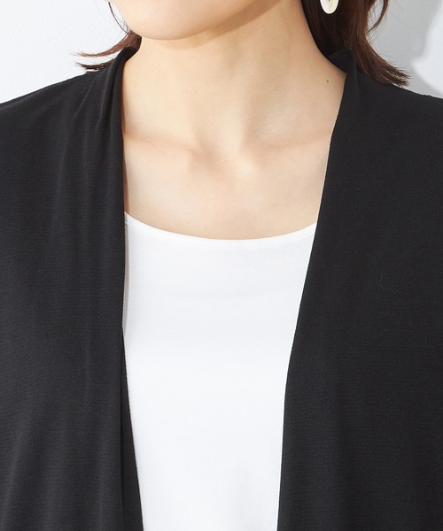 A/C DESIGN BY ALPHA CUBIC（エーシーデザインバイアルファキュービック）の「【接触冷感・UVカット】フライスカーディガン（カーディガン/ボレロ・レディース・ブラック/ライトグリーン/オフホワイト/ライトグレー・L/LL/M/3L）」の8枚目の写真