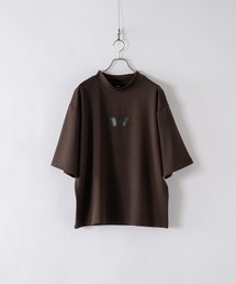 box razor patch mockneck t-shirt / ボックスレザーパッチモックネックTシャツ